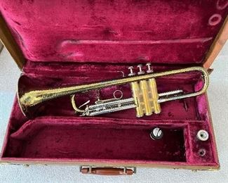 Vintage Olds hammered brass trumpet 