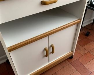 Oak Trim Kitchen Cart Microwave Cart