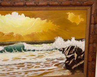 Original Art Ocean Landscape Cathie Gilbrech	Frame: 33 x 57 x 2	HxWxD
