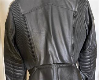Hein Gericke Black Leather Motorcycle Riding Jacket	Size: 46 (XL)	
