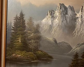 Original Art R. Wise Mountain Landscape Painting	Frame: 31 x 43 x 2	HxWxD
