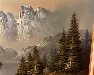 Original Art R. Wise Mountain Landscape Painting	Frame: 31 x 43 x 2	HxWxD
