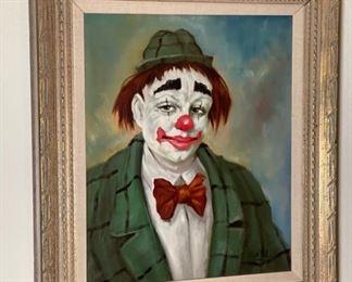 Original Art Clown Albert Val Oil Painting	32 x 28 x 2	HxWxD
