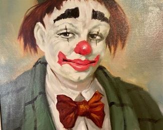 Original Art Clown Albert Val Oil Painting	32 x 28 x 2	HxWxD
