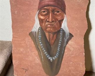 Artist Painted Flagstone Native American Jenkins	24 x 16	HxWxD
