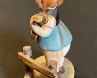 Erich Stauffer Porcelain Figurine  Girl w/ Instrument	4.5in H	

