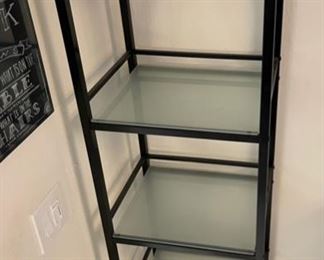 5  Tier Metal & Glass Slender Shelf Unit	69x18x14in	HxWxD
