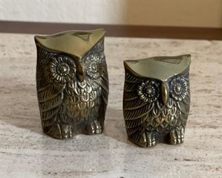 2pc Brass Owls PAIR	3in & 2.4in	
