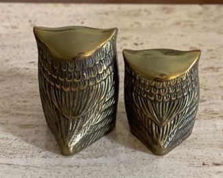 2pc Brass Owls PAIR	3in & 2.4in	
