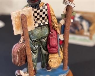 CLOWNING IN AMERICA THE TOURIST VANMARK CLOWN SCULPTURE	6x4.5x9.5 inches	HxWxD
