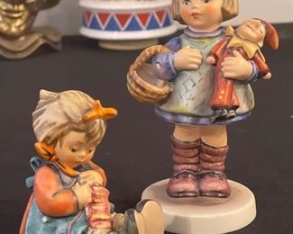 Lot Of 2 Goebel Hummel Figurines   #432 "Knit One Purl One" & #422 “What Now”	1) 3 inches tall      2) 6 inches tall	
