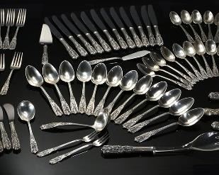 98Pc Westmorland Milburn Rose Sterling Silver Silverware Set flatware 