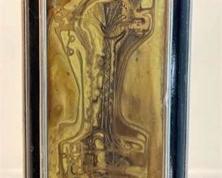 1970s Vintage Bernhard Rohne Mastercraft Dining Table Brass Acid Etched & Black Lacquer William Doezema	30x48x84in	HxWxD
