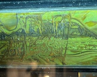 1970s Vintage Bernhard Rohne Mastercraft Dining Table Brass Acid Etched & Black Lacquer William Doezema	30x48x84in	HxWxD
