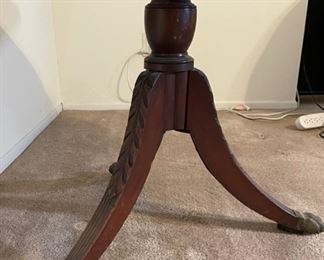 Antique Folding Gate Leg Demilune Table Claw foot	29x38x18.5in	HxWxD
