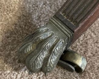 Antique Folding Gate Leg Demilune Table Claw foot	29x38x18.5in	HxWxD
