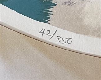 Signed Litho Miharu Lane Breezy Day Art Lithograph Asian Japanese	26.5x26.5in	
