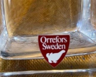Orrefors Sweden Crystal Decanter	10x3x3in	HxWxD
