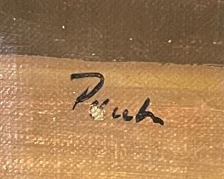 Original Art Vintage Floral Still Life Oil on Canvas Painting	Frame: 18 x 22 x 2	HxWxD
