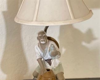 Chinese Shiwan Ware Fisherman Table Lamp	16 x 9	
