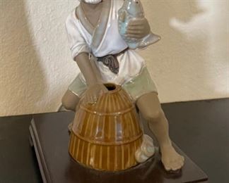 Chinese Shiwan Ware Fisherman Table Lamp	16 x 9	
