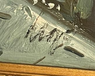 Original Art Street Scene Painting	Frame: 29 x 17 x 2.5	HxWxD
