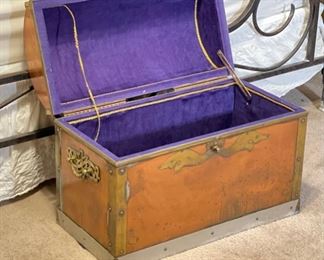 Vintage Heavy Copper & Brass Clad Chest	17 x 26 x 12	HxWxD
