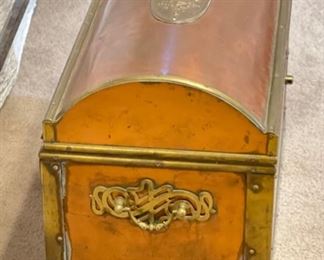 Vintage Heavy Copper & Brass Clad Chest	17 x 26 x 12	HxWxD

