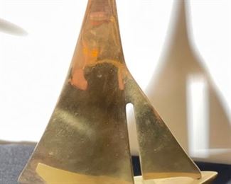 Vintage Brass Sailboat Boat	10 x 2 x 7	HxWxD

