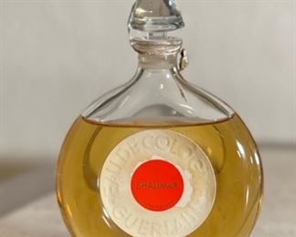Vintage Shalimar Cologne Perfume Bottle Full	5.5in H	