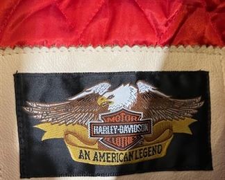 Harley Davidson 50 Year Anniversary Leather Varsity Bomber Jacket L	Size Large	
