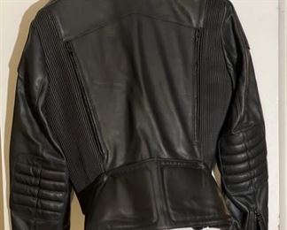 Hein Gericke Black Leather Motorcycle Riding Jacket	Size: 46 (XL)	
