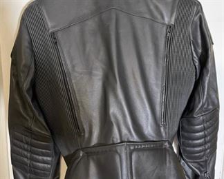 Hein Gericke Black Leather Motorcycle Riding Jacket	Size: 46 (XL)	
