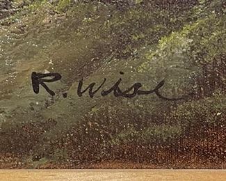 Original Art R. Wise Mountain Landscape Painting	Frame: 31 x 43 x 2	HxWxD
