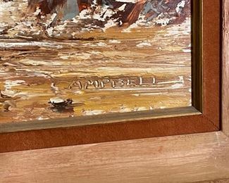 Original Art Wes Campbell Mexican Villa Painting Western Art	Frame: 35 x 31 x 3	HxWxD
