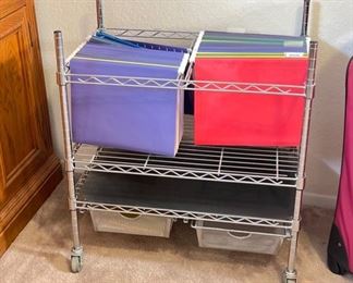 Rolling Wire Rack Office File Cart	28 x 25 x 15.5	HxWxD
