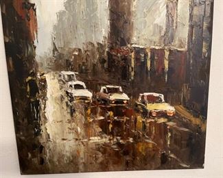 Streetscene Painting Embellished Canvas Print	36 x 24 x 1	HxWxD
