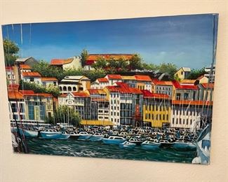 Inner harbor Seascape Painting Embellished Canvas Print	24 x 36 x 1	HxWxD
