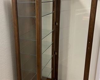 7 Shelf Glass Door Wood Display Cabinet	69x28x15	HxWxD
