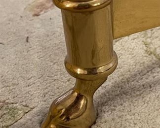 Vintage Labarge Style Hexagon Brass Coffee Table w Hoof Foot Hollywood Regency	13 x 43 x 40	HxWxD
