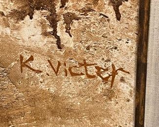 Original Art K. Victer Sailboats Oil Painting	44 x 32	