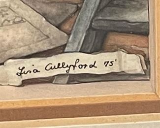 Original Art Lisa Cullyford The Printers Shop Vue d’Optique	Frame: 11.25x14x1in	HxWxD

