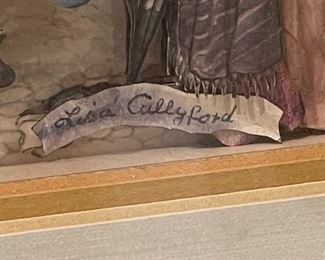 Original Art Lisa Cullyford Saturday Shoppers Vue d’Optique	Frame: 11.25x14x1in	HxWxD
