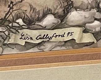 Original Art Lisa Cullyford The World Traveler Vue d’Optique	Frame: 10.5x13.25x1.5in	HxWxD
