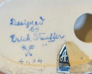 Erich Stauffer Porcelain Figurine  Girl w/ Instrument	4.5in H	
