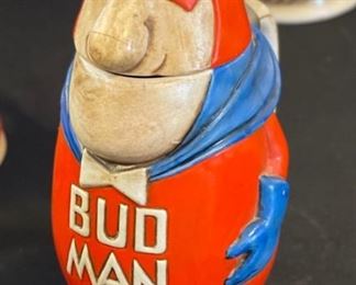 Vintage Budweiser Ceramarte Bud Man Beer Stein	8in H	
