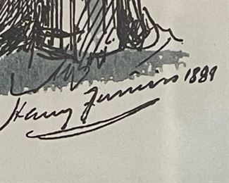 1889 Cartoon Print Framed	18x16in	
