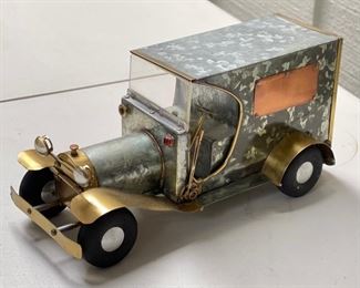 1970s Metal Copper & Brass Folk Art Delivery Truck #2	7 x 6 x 14	HxWxD
