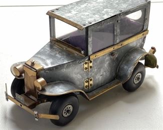 1970s Metal Copper & Brass Folk Art Sedan Car #3	7 x 6 x 12	HxWxD
