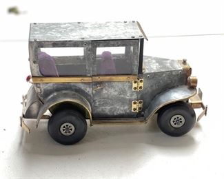 1970s Metal Copper & Brass Folk Art Sedan Car #3	7 x 6 x 12	HxWxD
